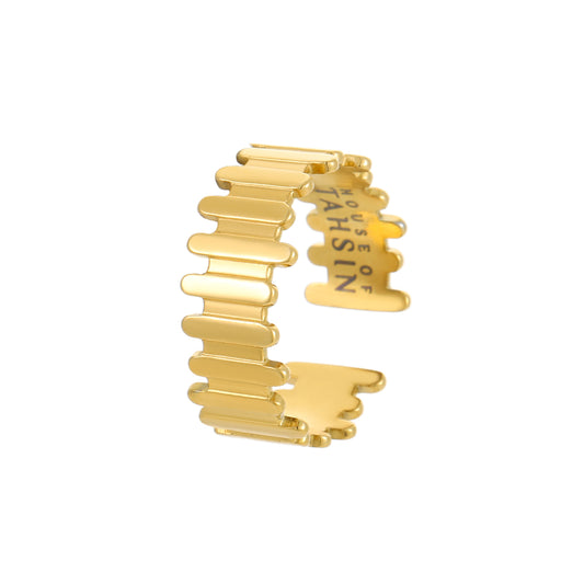 Geometric PVD 18K Gold Plated Ring