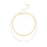Herringbone Snake Chain & Ball Chain 18K Gold Plated