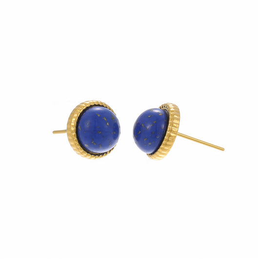 Natural Stone Lapis Lazuli - 18K Gold Plated Earrings