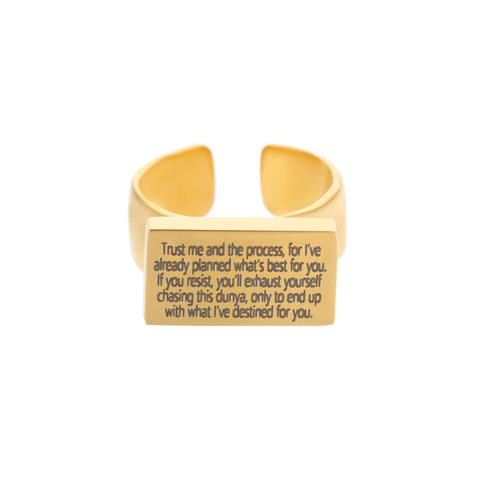 Hadith Quddsi 18k Gold Adjustable Ring