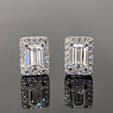 Baguette Halo 0.5 Carat Moissanite VVS Mens Earring