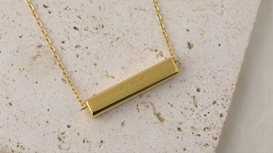 Arabic 18k Personalised Neklace- I wish to be with you in this life and the next