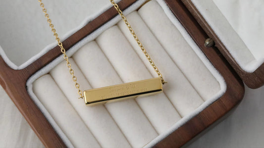 Arabic 18k Gold Personalised Necklace-Verily with hardship comes ease