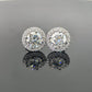 Round Halo 0.5 Carat Moissanite VVS Mens Stud Earring
